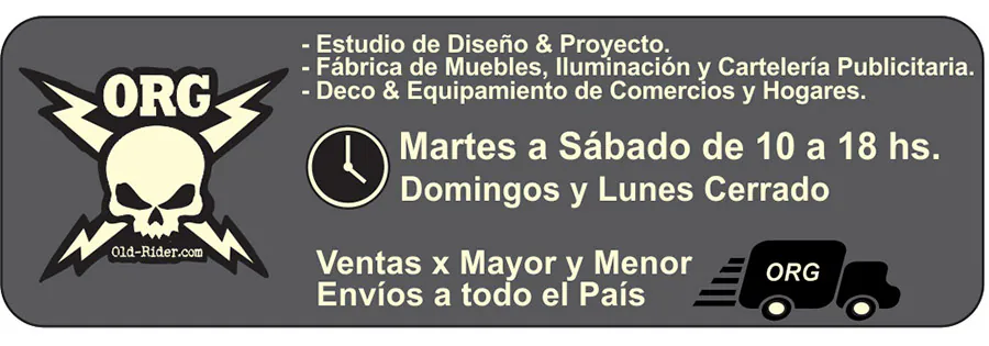 Estudio de Diseño & Proyecto. Fábrica de Muebles, Iluminación y Cartelería Publicitaria. Deco & Equipamiento de Comercios y Hogares. Martes a sábado de 10 a 18 hs; domingos y lunes cerrado. Ventas por mayor y menor, envíos a todo el país.